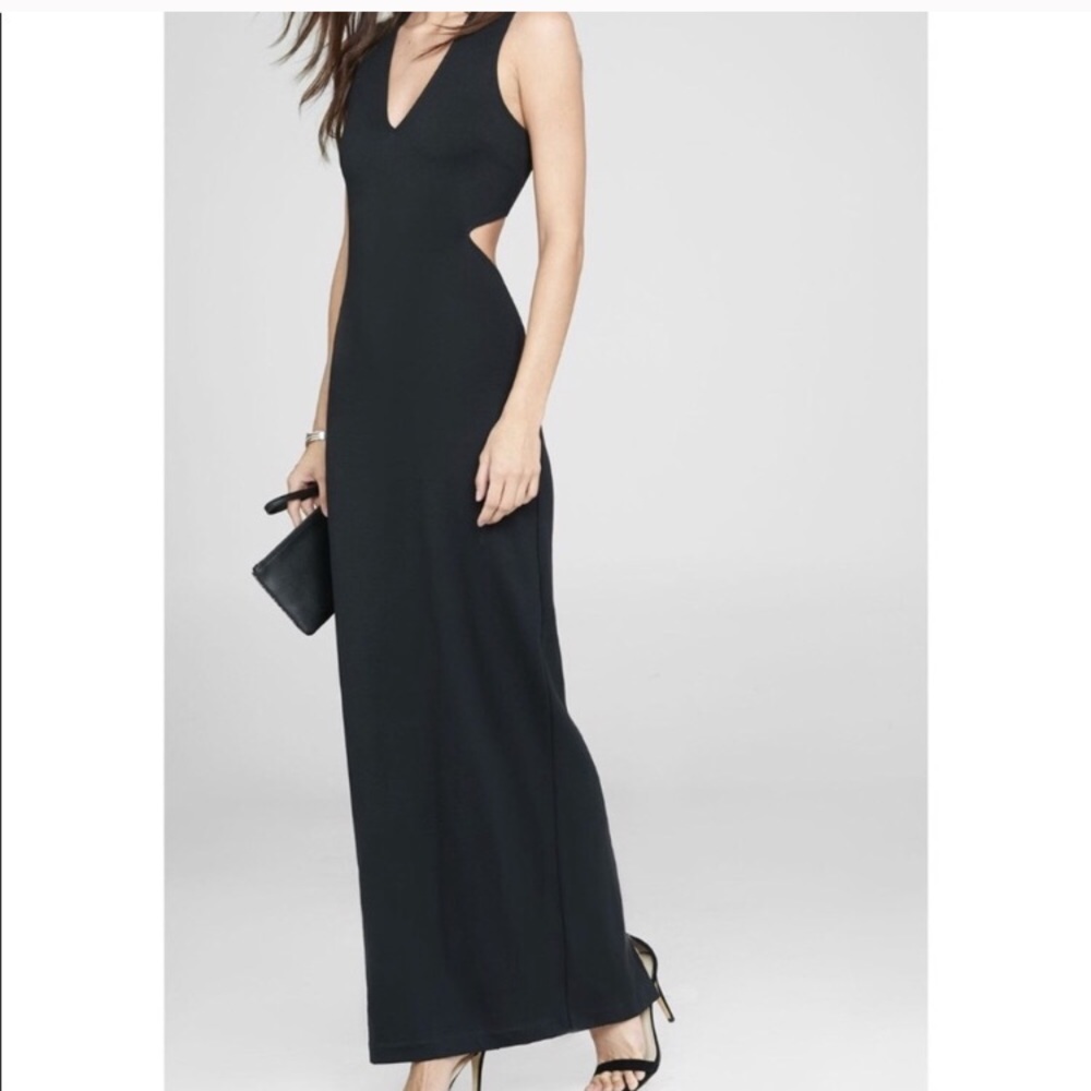 Cutout black maxi dress